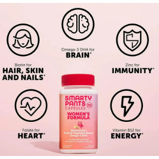 LowCostPh | SmartyPants, Women's Multi & Omegas , Lemon Creme, Blueberry, and Orange, 180 Gummies