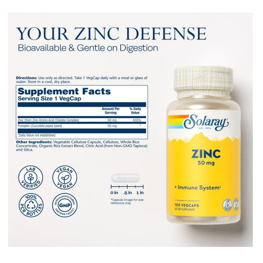 LowCostPH | Solaray, Optizinc, 30 mg, Zinc Copper with Kelp & Pumpkin Seed, Bio, Citrate, Copper,