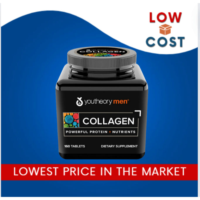 LowCost PH| Youtheory Men's Collagen -Vegetarian Collagen Supplement for Men -Contains Biotin -160ct