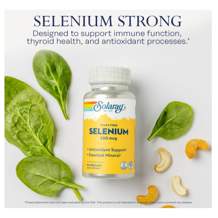 LowCostPH| Solaray, Selenium, 200 mcg, 90 VegCaps 2028 Expiry