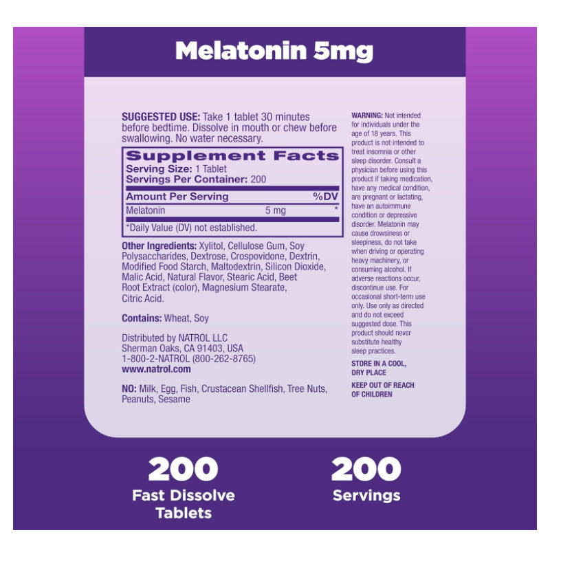 USAOnhand| Non Habit Sleep Melatonin 3mg for Adults Non GMO|Vegan|Vegetarian