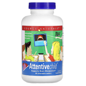 LowCostPh | Source Naturals, Attentive Child, 60 Tablets, Sweet & Tart, 60 Chewable Wafers