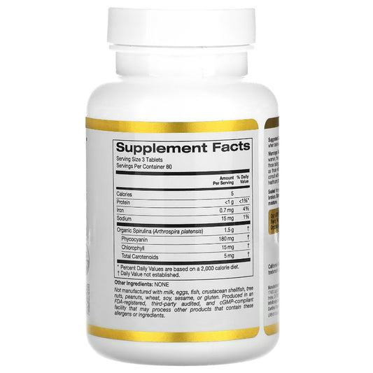 USAOnhand| California Gold Nutrition, Organic Spirulina, 500 mg, 60 Tablets