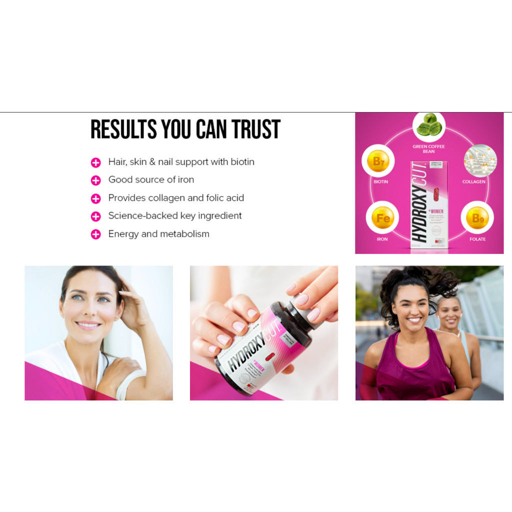 USAOnhand| Hydroxycut + Women Pills with Biotin & Collagen | Hair Nails and Skin Vitamins | Iron Sup