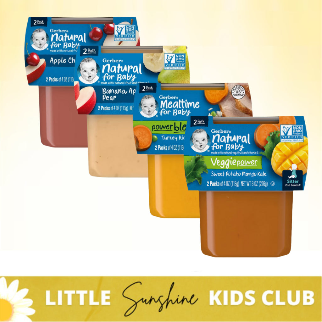 Little Sunshine | Gerber Puree, 2nd Food Baby, 2 Pack, 4 oz (113 g) Each Puree