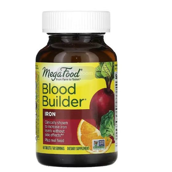 LowCostPh | NOW Foods, Iron, Double Strength, 36 mg, Iron Complex MegaFood Blood Builder