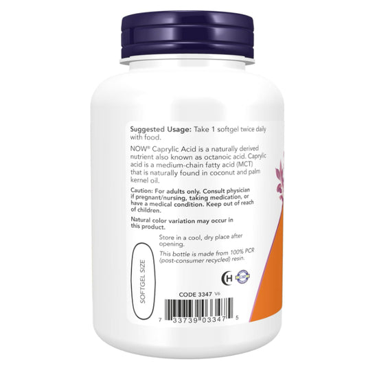 LowCostPh | NOW Foods, Caprylic Acid, 600 mg, 100 Softgels, Medium-Chain Triglycerides  1,000 mg MCT