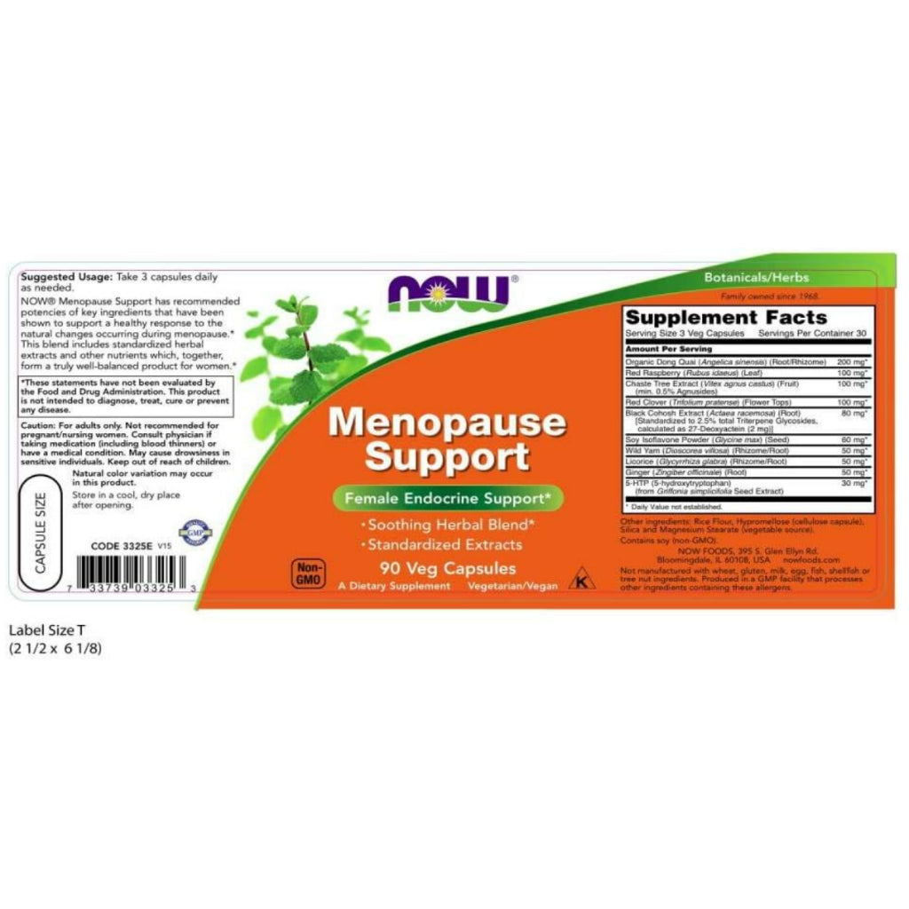 LowCostPh | NOW Foods, Menopause Support, 90 Veg Capsules, Female Endocrine Support, Non-GMO