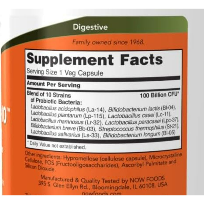 LowCostPH | Now Foods, Probiotic-10, 25 Billion, 50 Billion, 100 Billion Dietary Supplement
