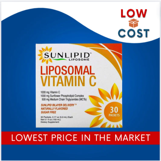 LowCostPH | Sunlipid, Liposomal Vitamin C with MCT Oil, 30 Packets, 0.17 fl oz (5 ml) Each
