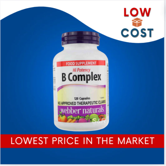 LowCostPH| Webber Naturals Hi Potency B Complex Food Supplement 120pcs