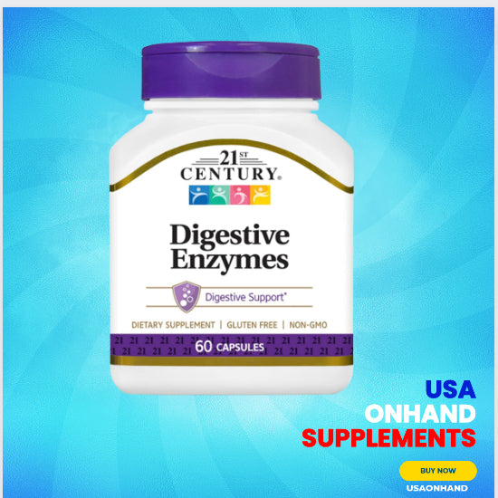 USAOnhand| 21st Century, Digestive Enzymes, 60 Capsules