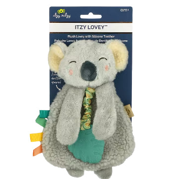 LowCostPH | itzy ritzy, Itzy Lovey, Plush Lovey with Silicone Teether, 0+ Months, Koala, 1 Teether