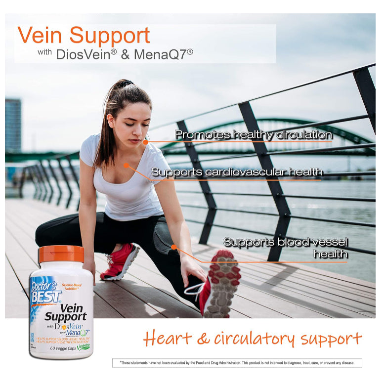 LowCostPH| Doctor's Best Vein Support with Diosvein & Menaq7, Circulation for Healthy Legs, Non-GMO,