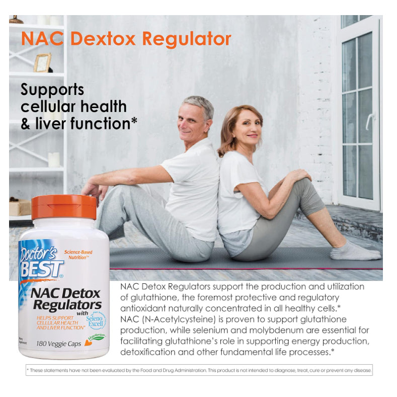 LowCostPH| Doctor's Best Nac Detox Regulators with seleno excell, Non-GMO, Vegetarian, Gluten&Soy Fr