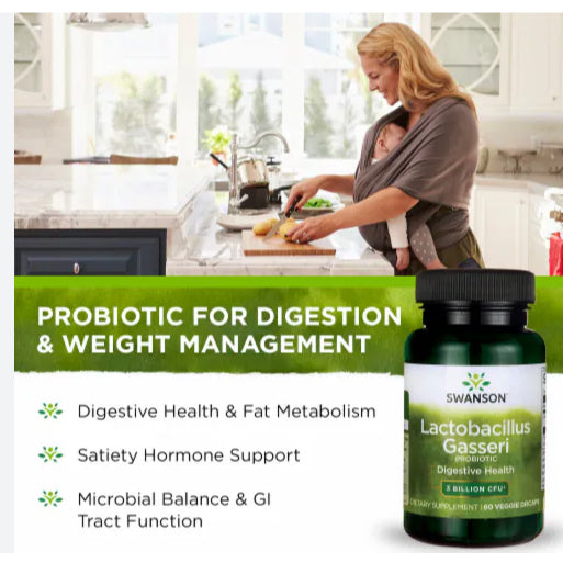 SwansonPh | Swanson Lactobacillus Gasseri, 3 Billion, Rhamnosus With FOS, 5 Billion Digestive Health