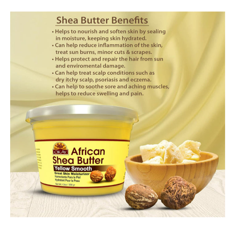 LowCostPH| Okay Pure Naturals, African Shea Body Butter, For Skin & Hair, 7.5 oz (212 g)