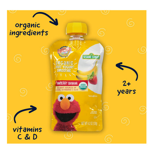 LowCostPh | Earth's Best, Sesame Street, Organic Fruit Yogurt Smoothie, For Ages 2 and Up,4.2 oz