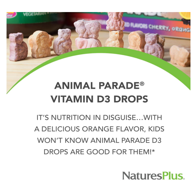 LowCostPh | Natural Factors, NaturesPlus Animal Parade, Vitamin D3 for Kids, 10 mcg (400 IU) | Drops
