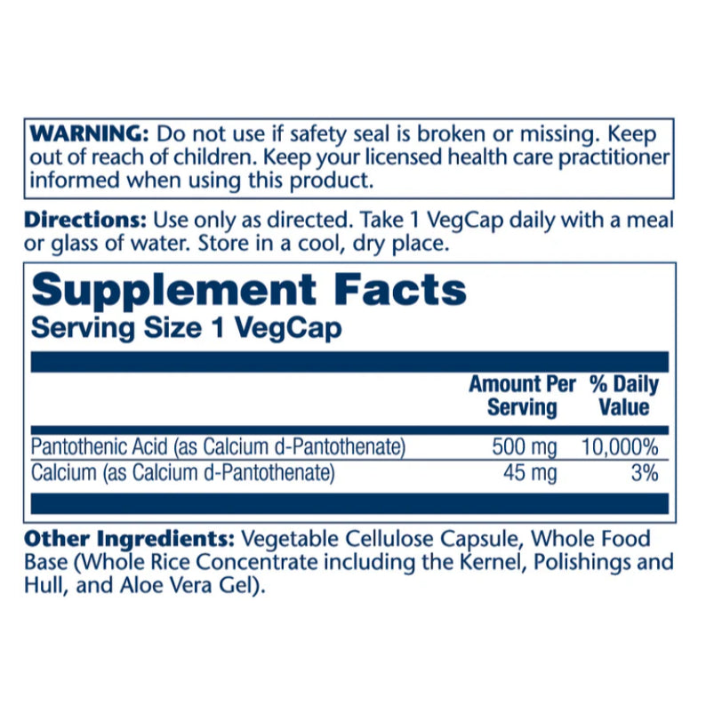LowCost PH| Solaray, Pantothenic Acid, 500 mg, 100 | 250 VegCaps| Cholesterol & Heart Health