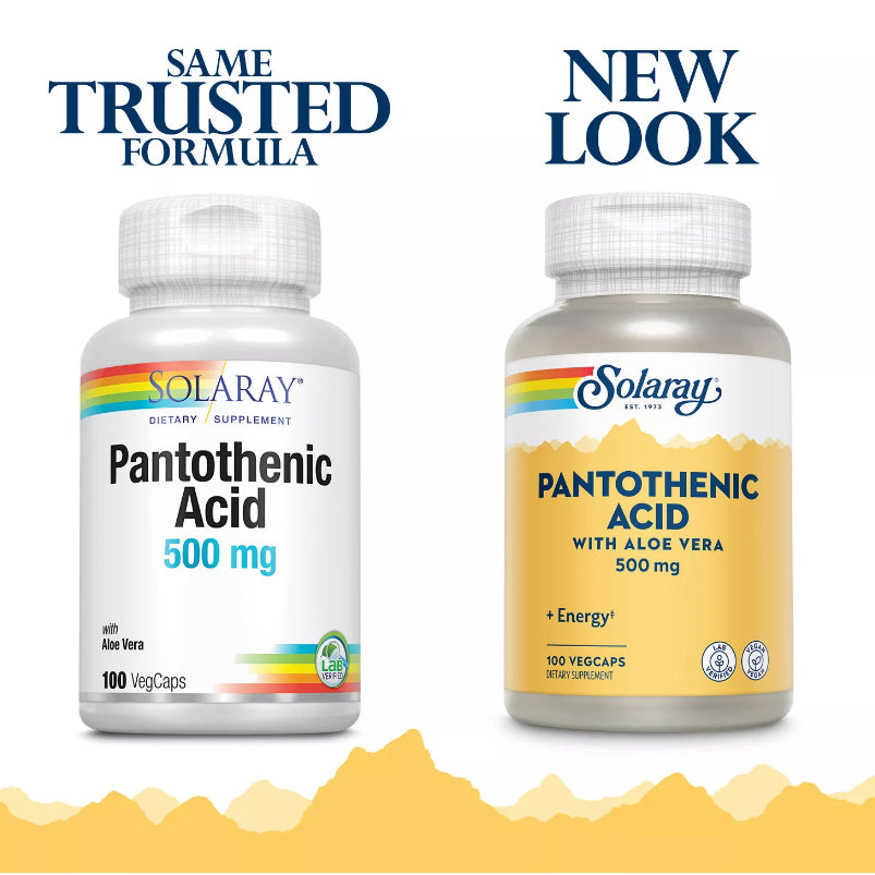 LowCost PH| Solaray, Pantothenic Acid, 500 mg, 100 | 250 VegCaps| Cholesterol & Heart Health