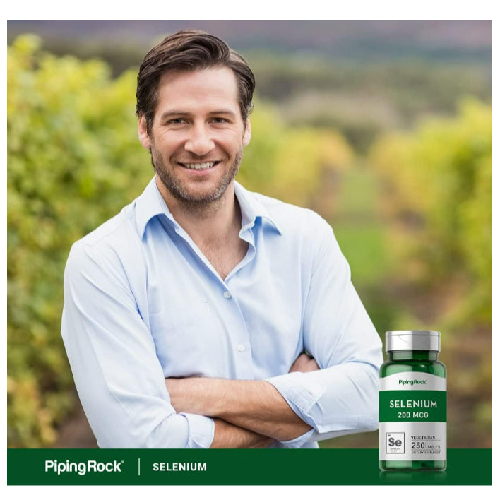 LowCostPH | Piping Rock Selenium 200mcg Supplement | 250 Tablets | Vegetarian, Non-GMO, Gluten Free