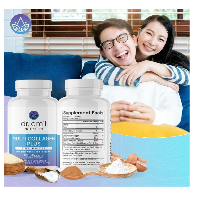 LowCost PH| DR. EMIL NUTRITION Multi Collagen Pills - Collagen Supplements to Support Hair, Skin, Na