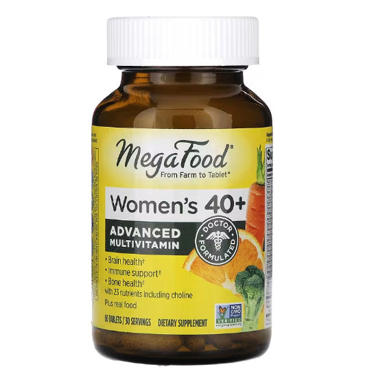 LowCostPh | MegaFood, Women's Advanced Multivitamin, Women's 40+, Advanced Multivitamin, 60 Tablets