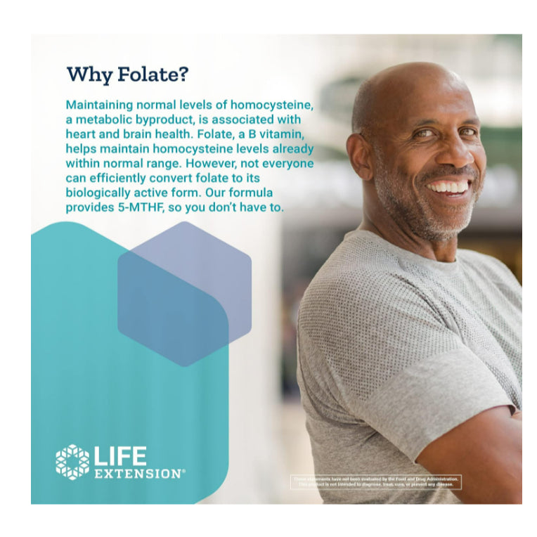 LowCostPH| Life Extension Optimized Folate β L-methylfolate β Heart & Brain Support, Healthy Homocys
