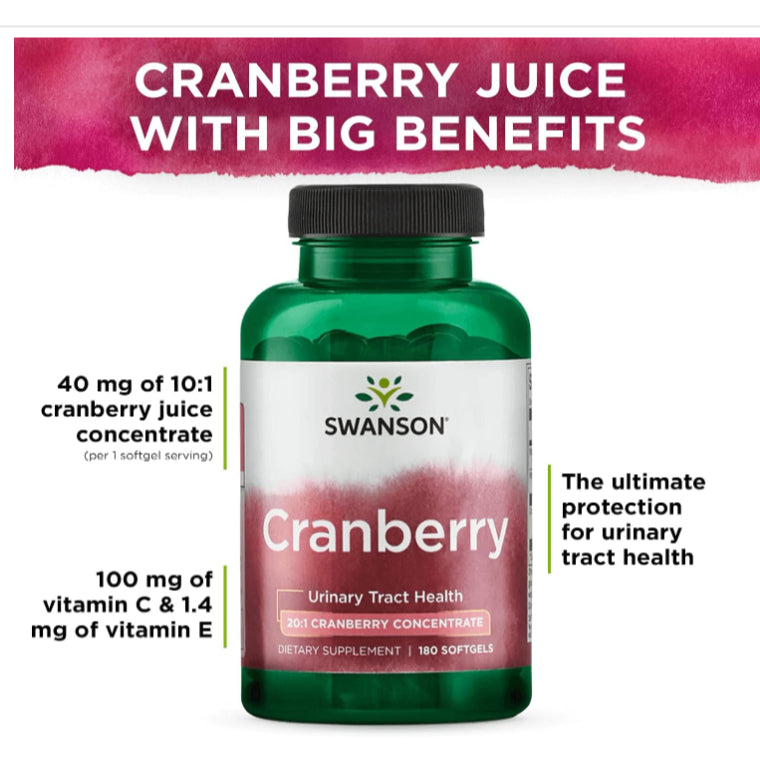 Swanson Ph | Swanson, Cranberry, Cran Max, Whole Fruit, Softgels, For Healthy Urinary Tract Function