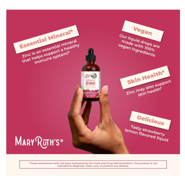 LowCostPH| MaryRuth's, Organic Ionic Zinc Liquid Drops, Strawberry Lemon, 4 fl oz (120 ml) 6mos+