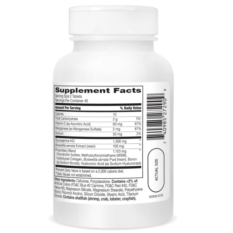 LowCostPH | 21st Century Glucosamine & Chondroitin Plus Hyaluronic Acid + MSM, 120 Tablets