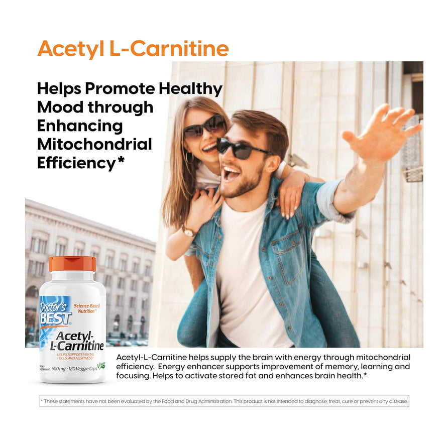 LowCost PH|Doctor's Best Acetyl L-Carnitine, Help Boost Energy Production, Support Memory/Focus,Mood