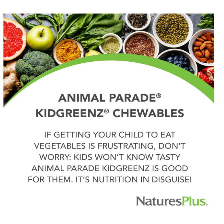 LowCostPh | NaturesPlus, Animal Parade, Kid Greenz, Vitamin C, Orange Juice, 90 Animal-Shaped Tablet