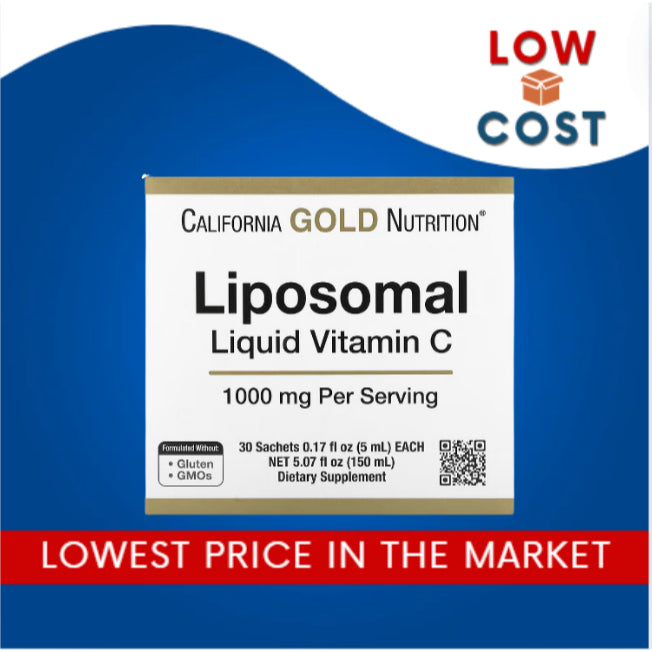 LowCost PH| California Gold Nutrition, Liposomal Liquid Vitamin C, Unflavored, 1,000 mg, 30 Sachets
