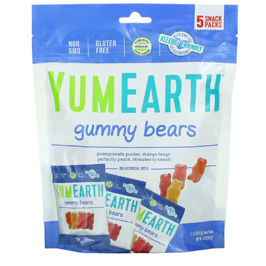 Lowcostph | YumEarth, Gummy Bears, Assorted Flavors, 10 Snack Packs, 0.7 oz (19.8 g) Each
