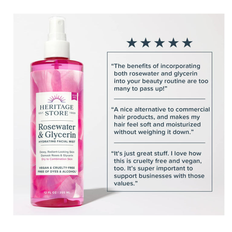 USA Onhand | Heritage Store, Rosewater & Glycerin, Hydrating Facial Mist
