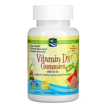 LowCostPh | Nordic Naturals, Vitamin D3 Gummies Kids, Wild Watermelon, 400 IU, D3 Gummies, 25 mcg