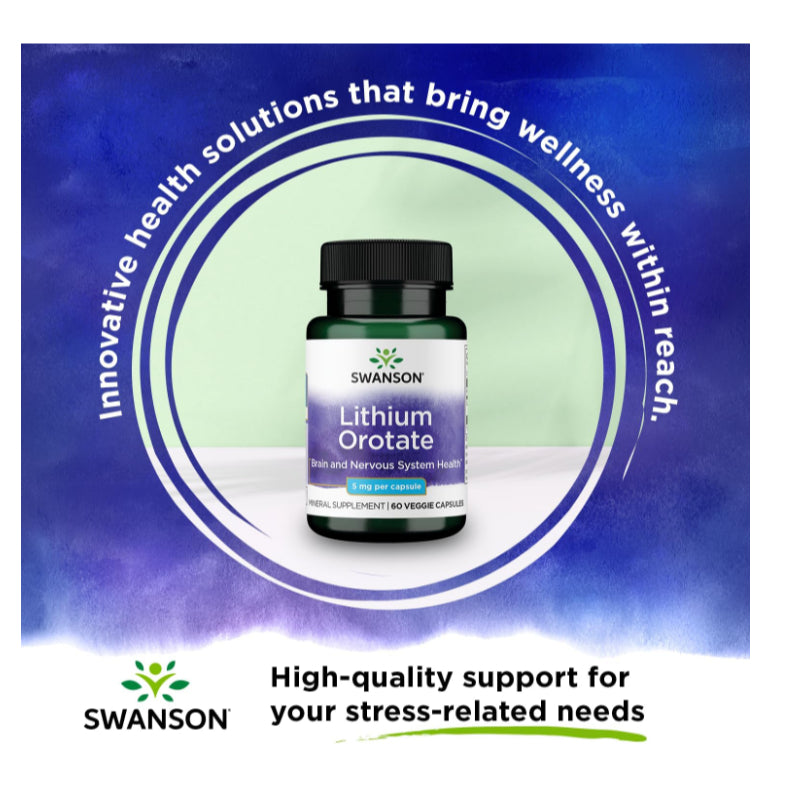LowCostPH | Swanson, Lithium Orotate, 5 mg, 60 Veggie Capsules. Brain and Nervous System Health