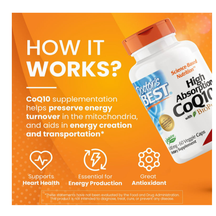 LowCostPH| Doctor's Best High Absorption CoQ10 with BioPerine, Heart Health 200mg-60veggiecaps