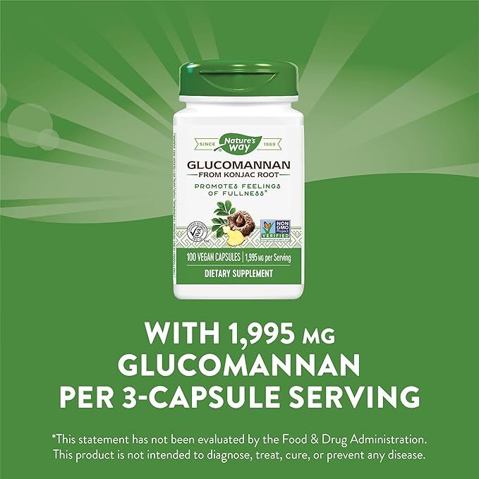 Nature's Way, Glucomannan from Konjac Root, 1,995 mg, 100 Vegan Capsules