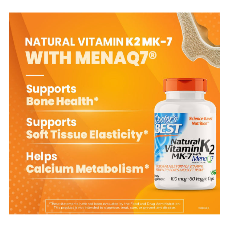LowCostPH | Doctors Best, Now Foods,  MK-7 Vitamin K-2, 100 mcg, Extra Strength Bone Health MK7 K2