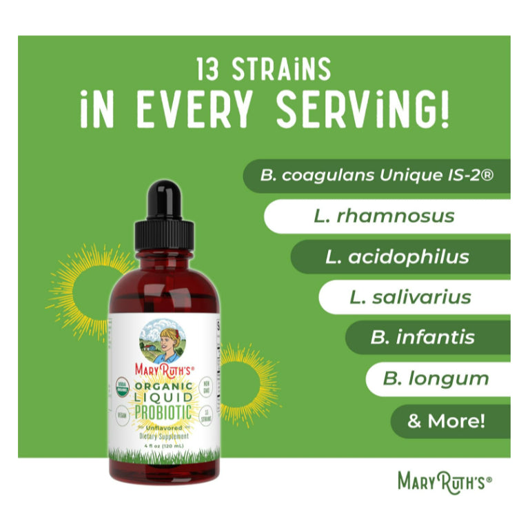 LowCOstPH| MaryRuth's, Organic Liquid Probiotic, Unflavored, 2 fl oz (60 ml) 1 year +