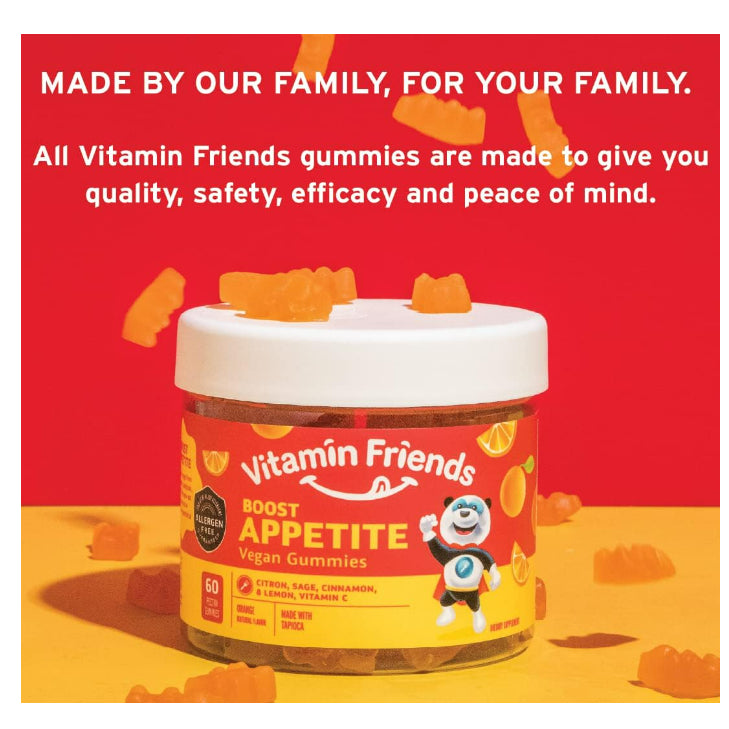Low Cost PH | Vitamin Friends, Boost Appetite Vegan Gummies, Orange, 60 Pectin Gummies