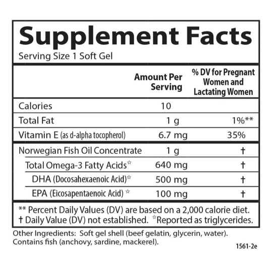 LowCostPH| Carlson, Mother's DHA, 500 mg, 60 Soft Gels