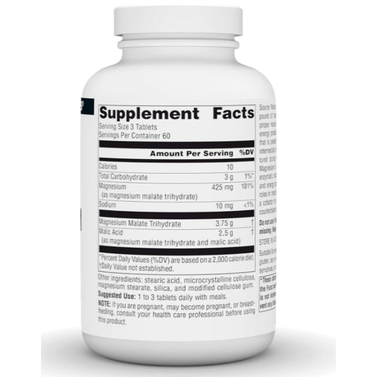 LowCost PH| Source Naturals, Magnesium Malate, 180 Tablets Energy Production