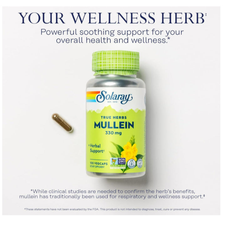 LowCost PH| SOLARAY Mullein Leaf 330 mg - Soothing Herbal Support - Traditionally Used to Support