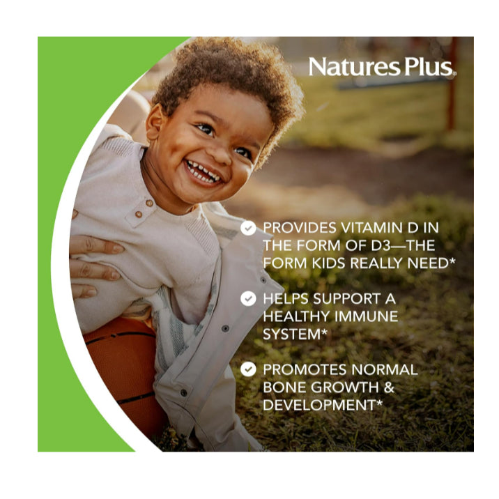 LowCost PH| NaturesPlus, Animal Parade, Vitamin D3, Black Cherry, 500 IU, 90 Animal-Shaped Tablets
