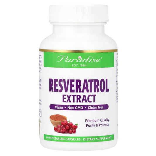 LowCostPh | Paradise Herbs, Resveratrol Extract, 60 Vegetarian Capsules, Non-GMO · Gluten Free