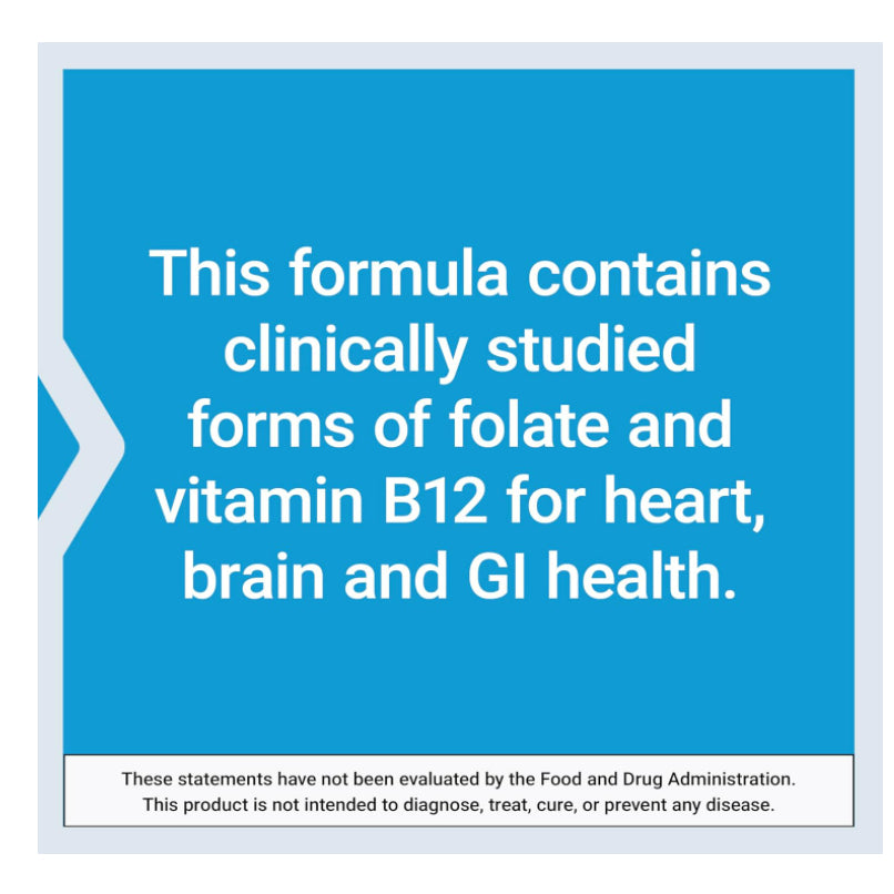 LowCostH| Life Extension BioActive Folate & Vitamin B12, promotes heart, brain & GI tract health.